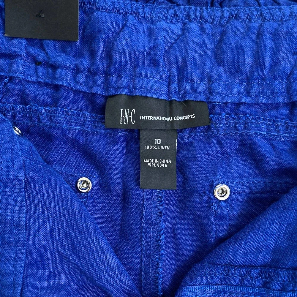 Inc Int'l Concepts Blue Linen Bermuda Shorts - size 10 - Picture 4 of 5